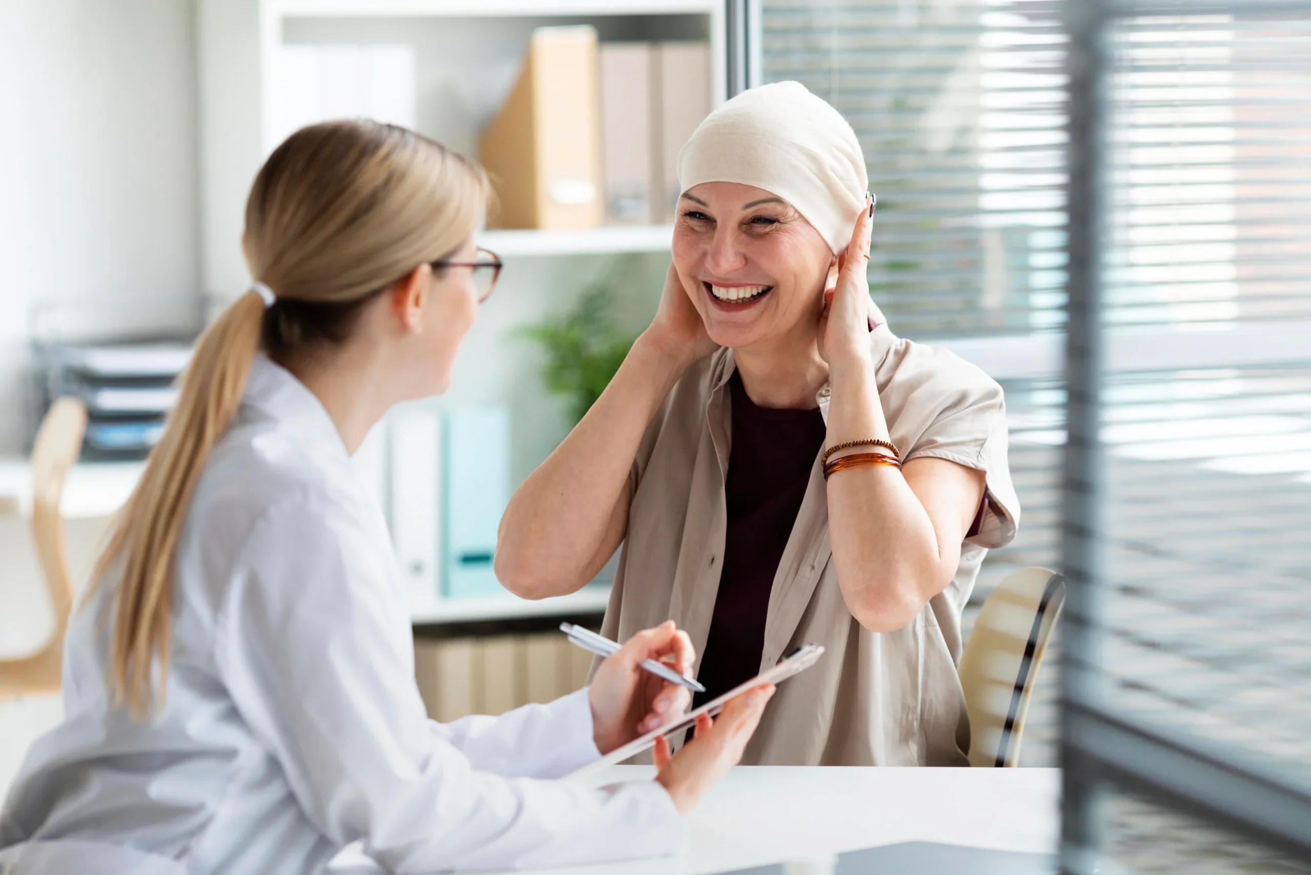 woman-with-skin-cancer-talking-with-doctor